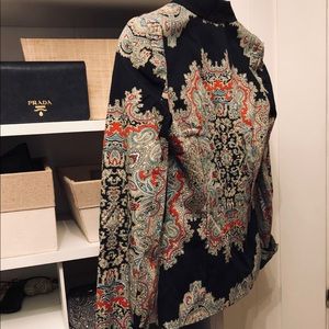 Anthropologie “Cartonnier” patterned blazer